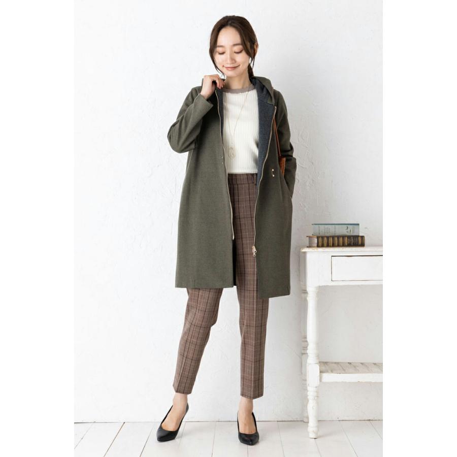 SALE30) (M〜L)綿混 ダンボール ニット 配色 フーデット 2Way SALE30) (M〜L)綿混 ダンボール ニット 配色 フーデット 2Way