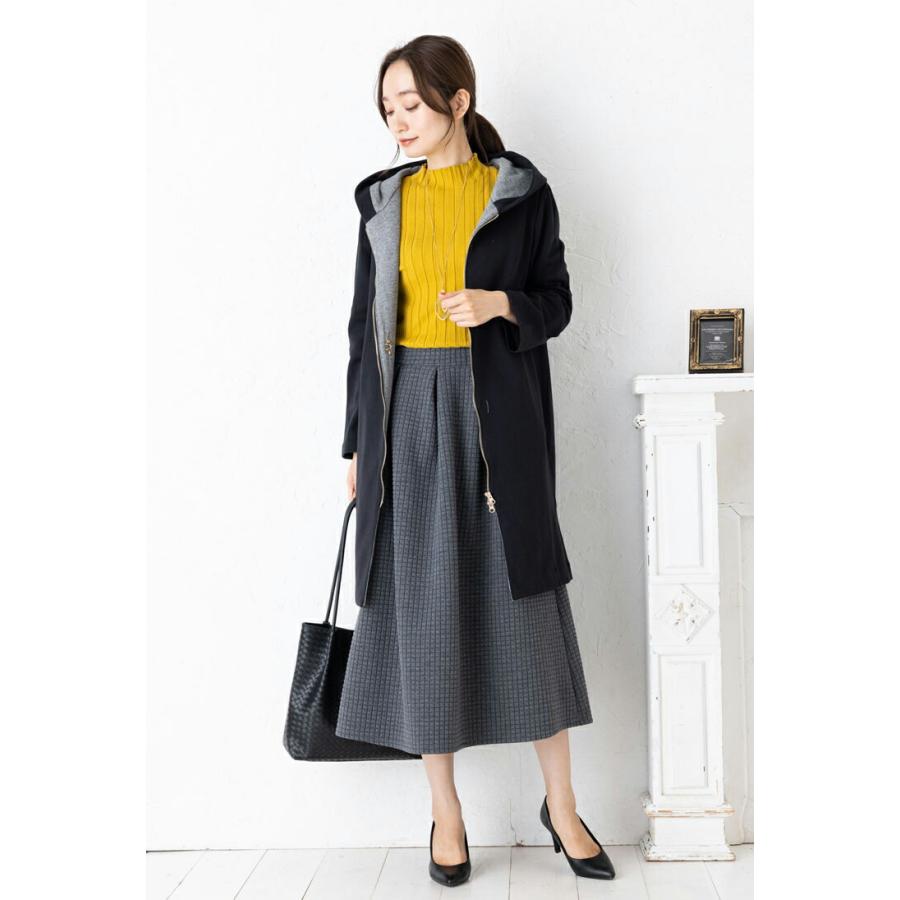 SALE30) (M〜L)綿混 ダンボール ニット 配色 フーデット 2Way SALE30) (M〜L)綿混 ダンボール ニット 配色 フーデット 2Way