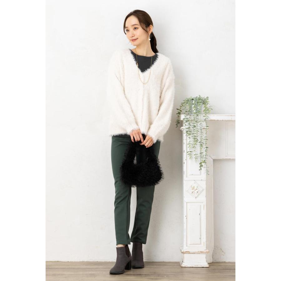 SALE30) (M〜L)3.5G シャギー ニット Vネック ミディアム 丈 SALE30) (M〜L)3.5G シャギー ニット Vネック ミディアム 丈