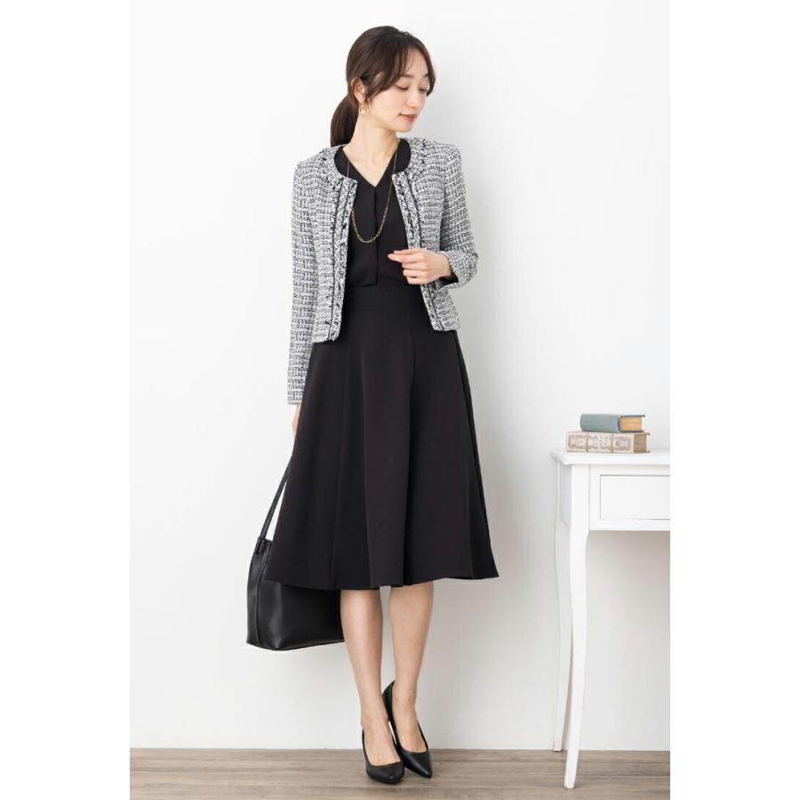 SALE30)(5〜21号)ファンシー ツイード ノーカラー 長袖 SALE30)(5〜21号)ファンシー ツイード ノーカラー 長袖