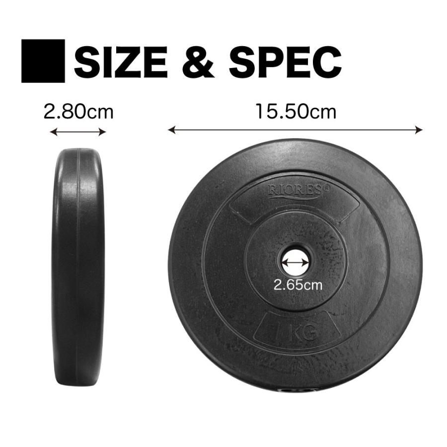 RIORES（リオレス） ウエイトプレート1kg x 2枚 おもり 重り ダンベル