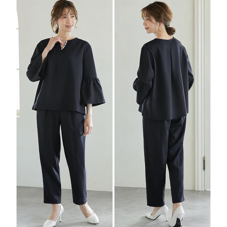 全品Point10倍!最大倍率50% スーツ セットアップ パールキーネック