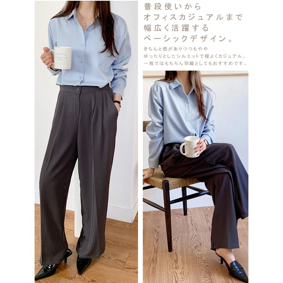 ブラウス オフィス 長袖 レディース とろみ シャツブラウス 白 シャツ