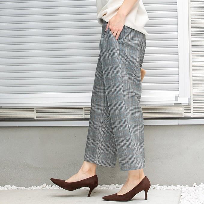 全品Point10倍!最大倍率50% グレンチェック レディース ガウチョパンツ