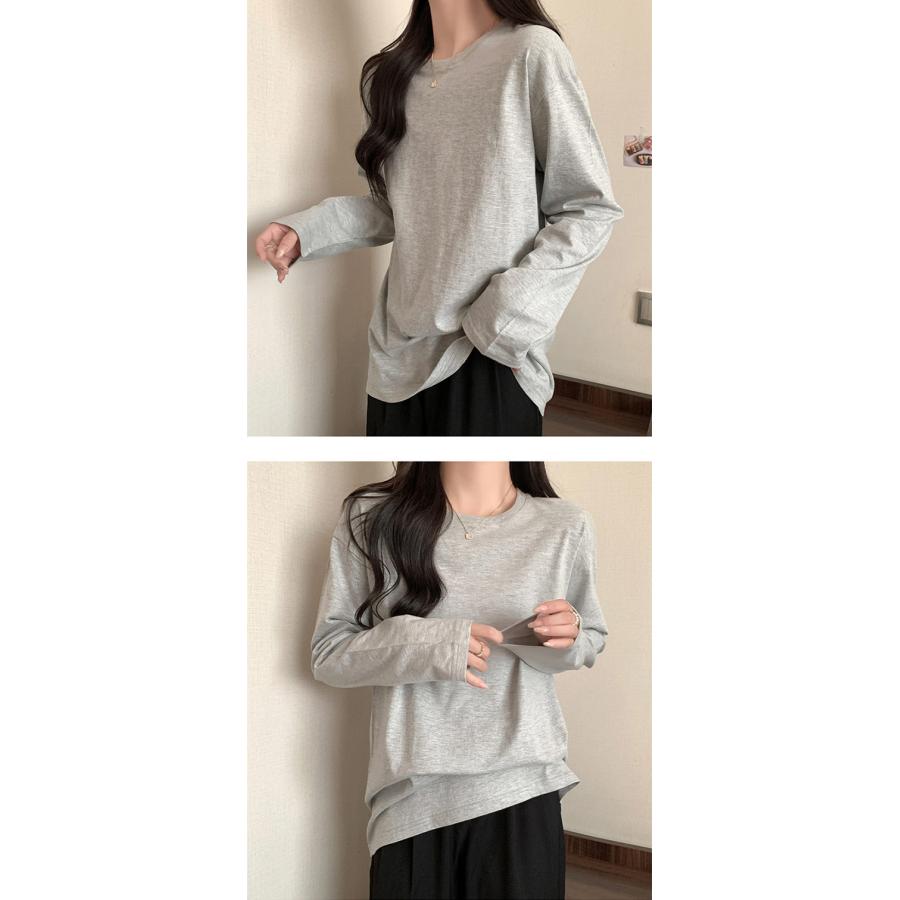 コットン 無地ロンT Tシャツ 長袖 レディース シンプルカットソー