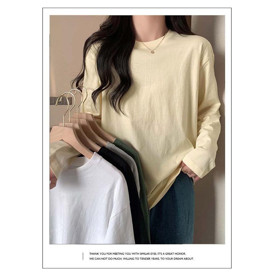 コットン 無地ロンT Tシャツ 長袖 レディース シンプルカットソー