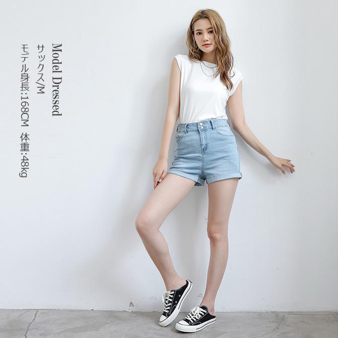 全品Point10倍!最大倍率50% ハイウエスト ダメージショートパンツ  