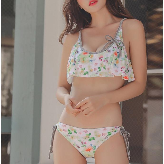 全品Point10倍!最大倍率50% 水着 ビキニ 花柄 上下セット フリル