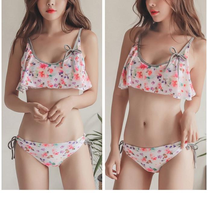 全品Point10倍!最大倍率50% 水着 ビキニ 花柄 上下セット フリル