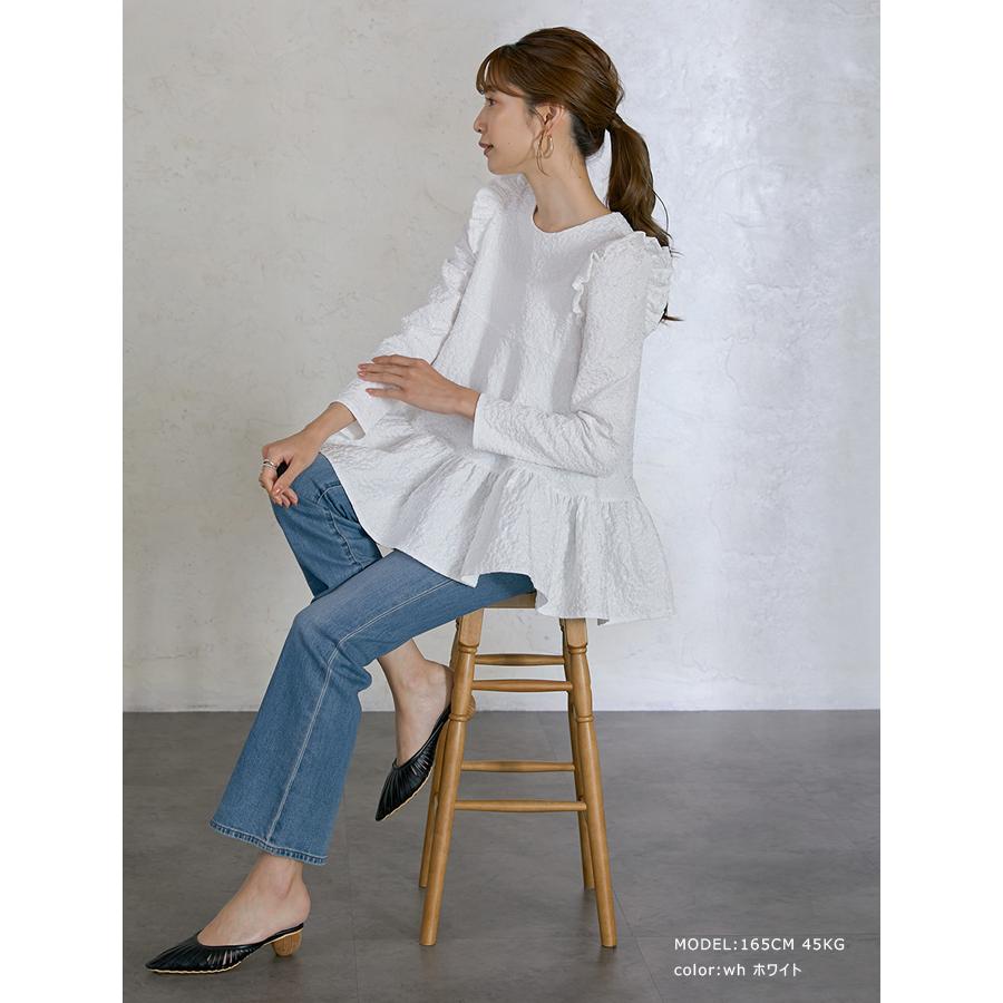 クーポンで半額☆2,490円送料無料 フラワージャガードトップス