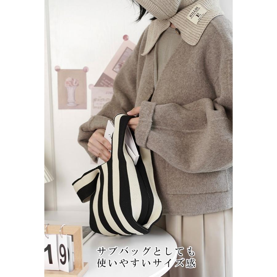 1枚890円送料無料！2枚購入クーポンで】 ニットバッグ マルシェバッグ