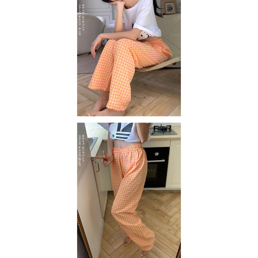 パンツ ルームウェアパンツ ギンガムチェック ルームウェア リラックス