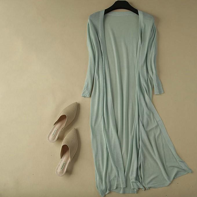 ♥️専用♥️最終価格値下げ☆未使用☆伊太利屋サマーロングカーディガン薄手M～L ♥️専用♥️最終価格値下げ☆未使用☆伊太利屋サマーロング