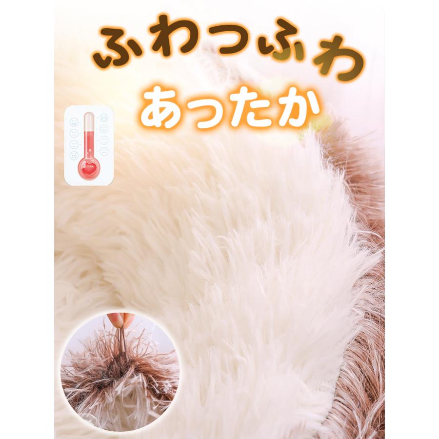 L：直径60cm】ペット用品 冬 ペットベッド ドーム型 犬 ふわふわ