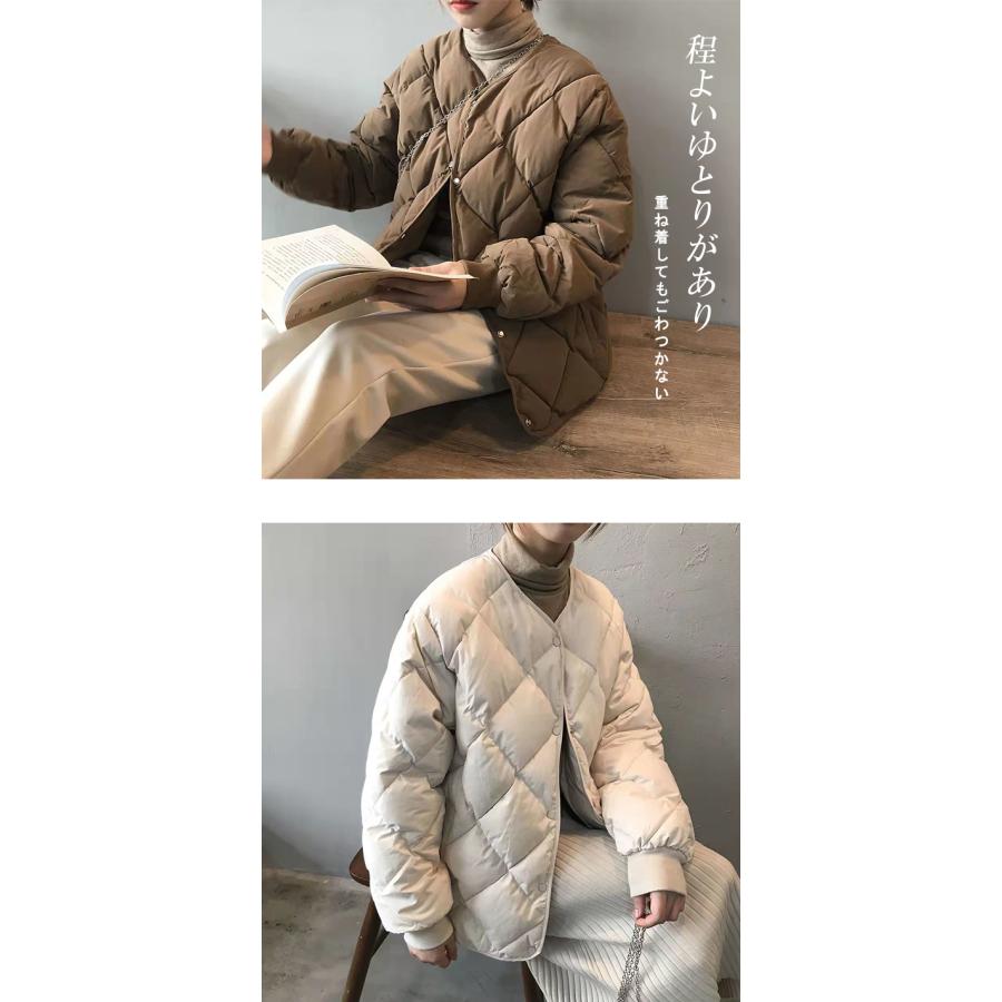 中綿ダウン風 キルティングコート レディース トップス 冬 中綿コート