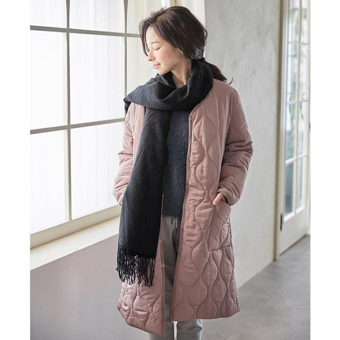 コート ダウンコート風 薄手中綿コートノーカラーコート インナーコート アウター 暖かい to5240 Rioty リオティ 通販 Yahoo ショッピング