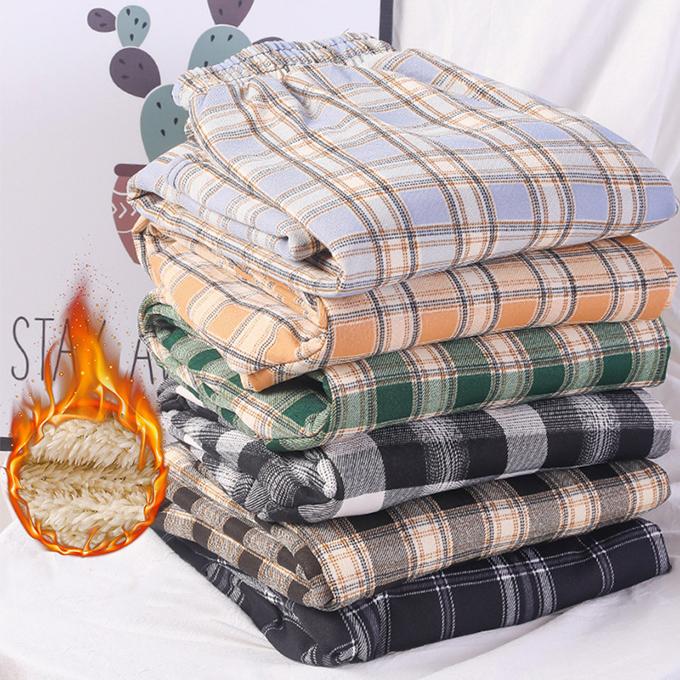 裏ボアパンツ 裏起毛チェック柄ワイドパンツ レディース ストレート