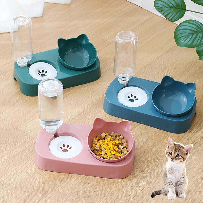爆買WEEK 自動給水器＋フードボール 給餌器 猫 犬 給水器 水飲み器