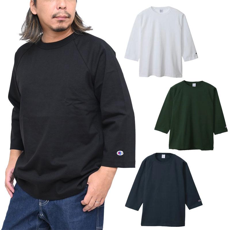 新品 USA製 チャンピオン T1011 ラグランベースボールTシャツ 紺 M MADE IN USA（Champion） チャンピオン Champion Tシャツ 七分袖