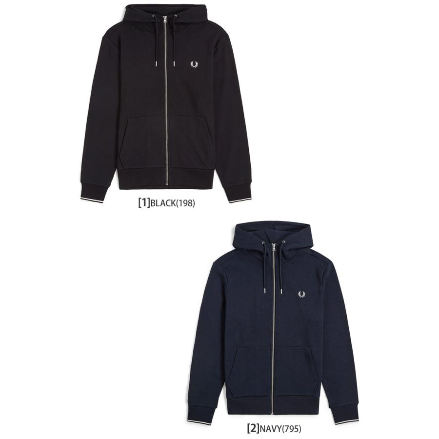 大人気　フレッドペリーのフルジップフーデッドスウェットシャツ　ネイビー FRED PERRY（フレッドペリー） パーカー メンズ フーデッドジップ