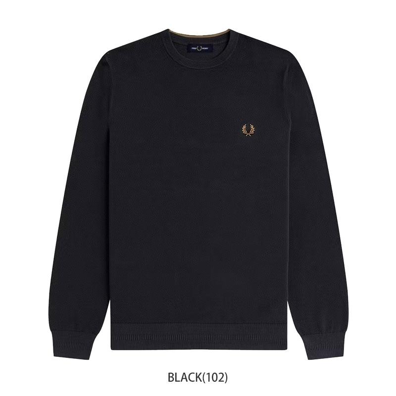 FRED PERRY（フレッドペリー） コットンクルーネックニット 鹿の子