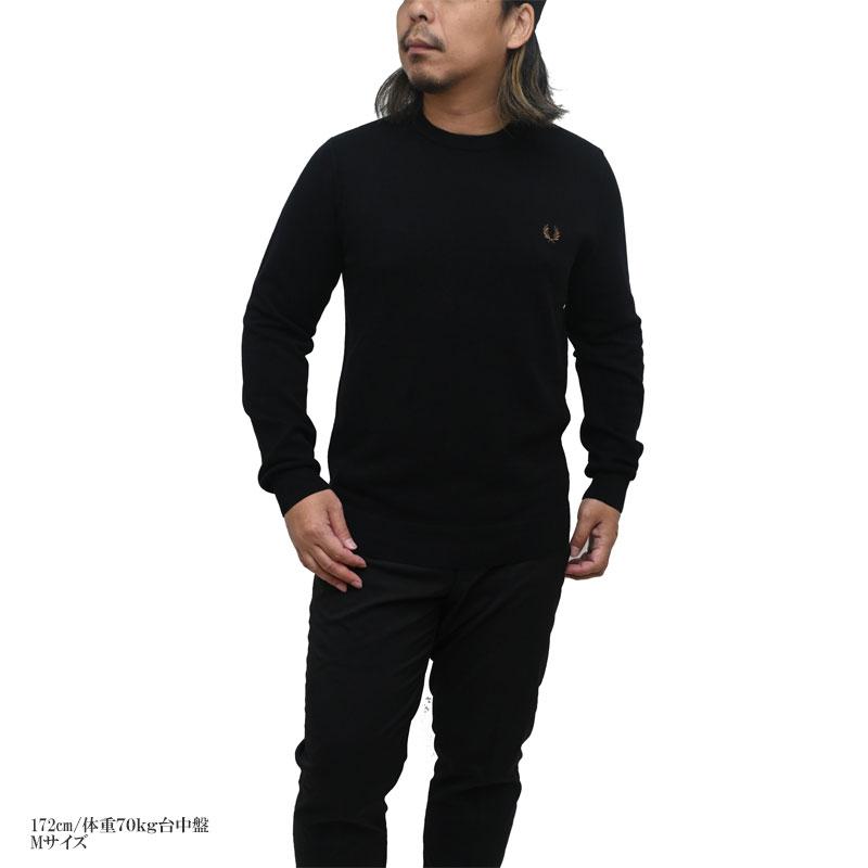 FRED PERRY（フレッドペリー） コットンクルーネックニット 鹿の子