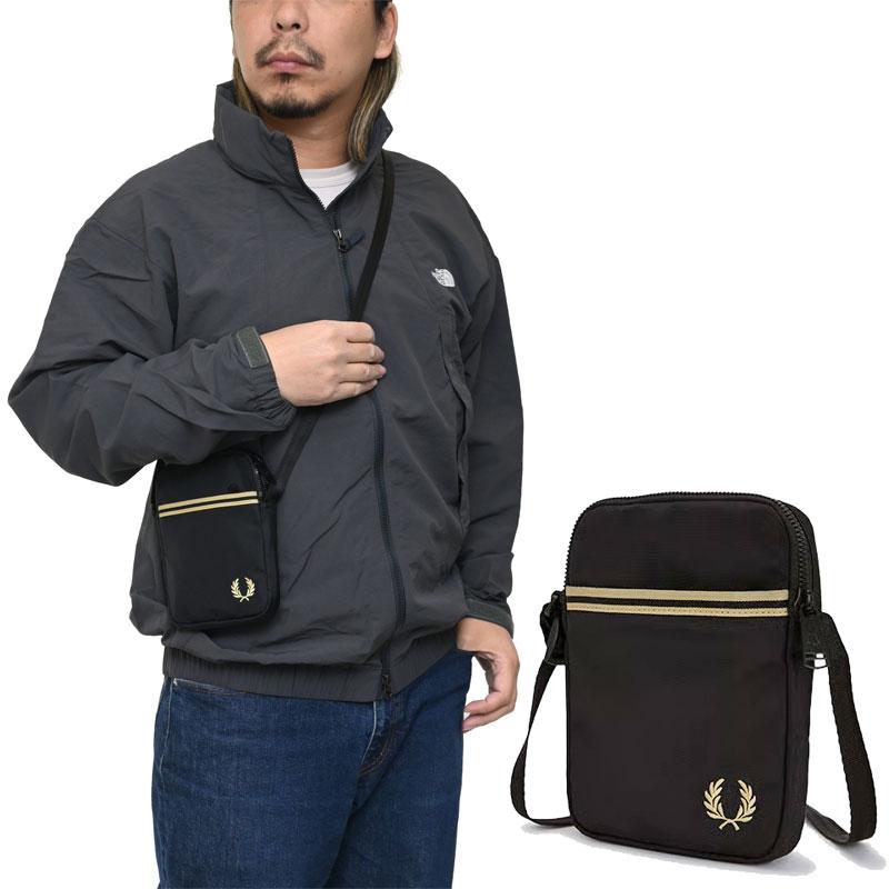 FRED PERRY ショルダーバッグ 黒/黄色 FRED PERRY（フレッドペリー） ショルダーバッグ メンズ レディース