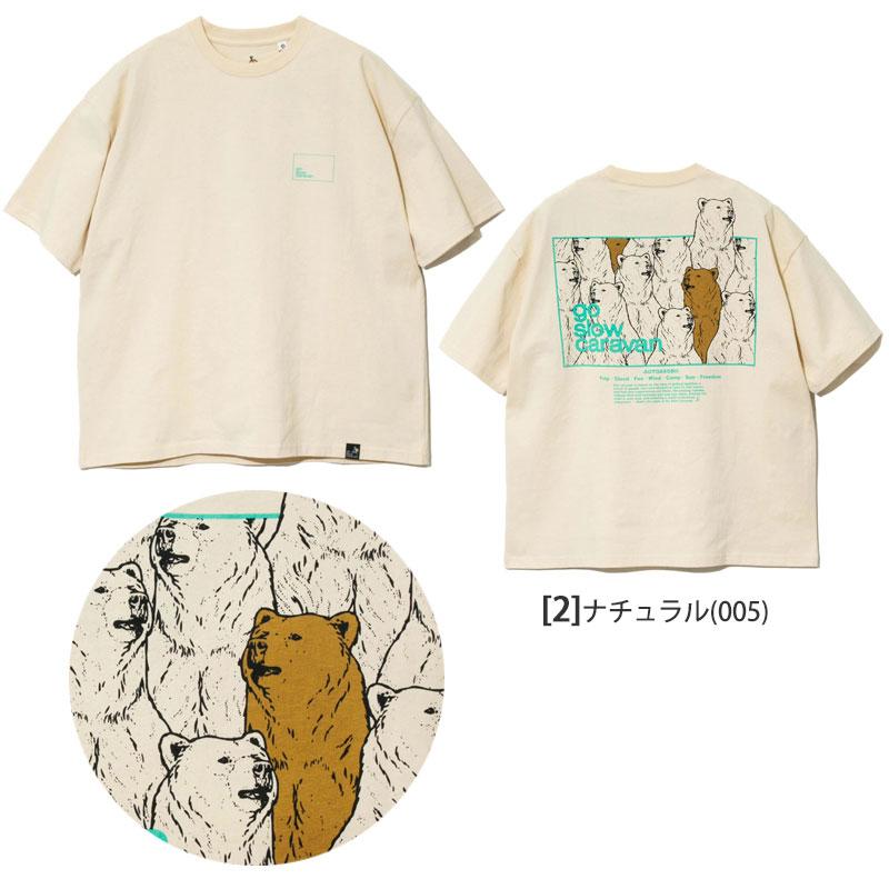 ゴースローキャラバン go slow caravan Tシャツ 半袖 メンズ USA/C スクエアLOGOバックプリントゆったりTEE 321913A｜ripe｜03