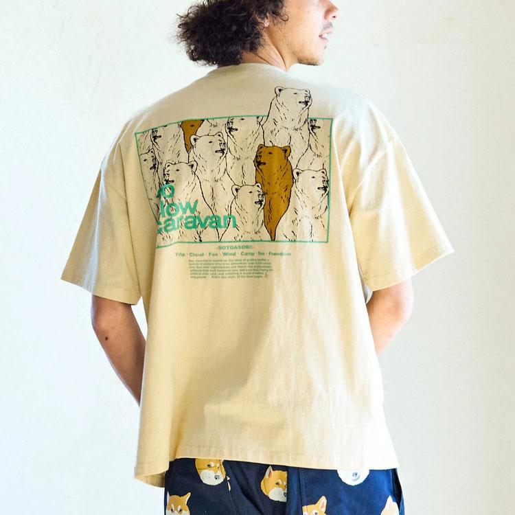 ゴースローキャラバン go slow caravan Tシャツ 半袖 メンズ USA/C スクエアLOGOバックプリントゆったりTEE 321913A｜ripe｜06