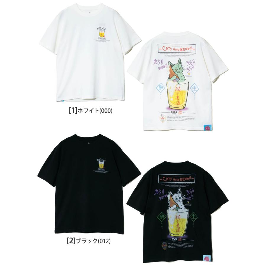 ゴースローキャラバン go slow caravan Tシャツ 半袖 メンズ 猫と麦酒TEE 無限麦酒 322607｜ripe｜02