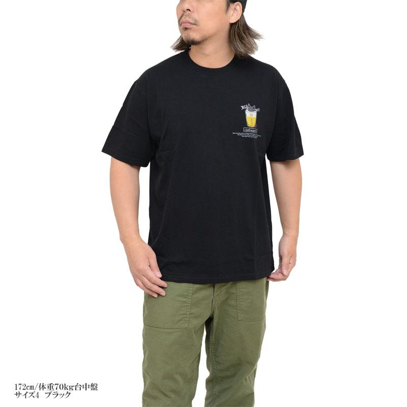 ゴースローキャラバン go slow caravan Tシャツ 半袖 メンズ 猫と麦酒TEE 麦酒風呂 322608｜ripe｜03