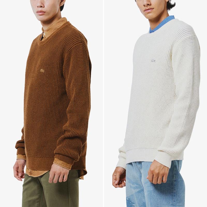LACOSTE（ラコステ） メンズ ワッフルニットセーター リラックス