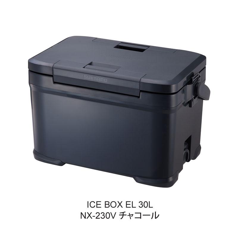 シマノ SHIMANO クーラーボックス 日本製 キャンプ用品 アウトドア アイスボックスEL 30L ICEBOX EL NX-230V チャコール_1