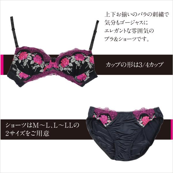 高級刺しゅうノンワイヤーメンズブラジャー&レースショーツ 高級刺しゅうノンワイヤーメンズブラジャー&レースショーツ