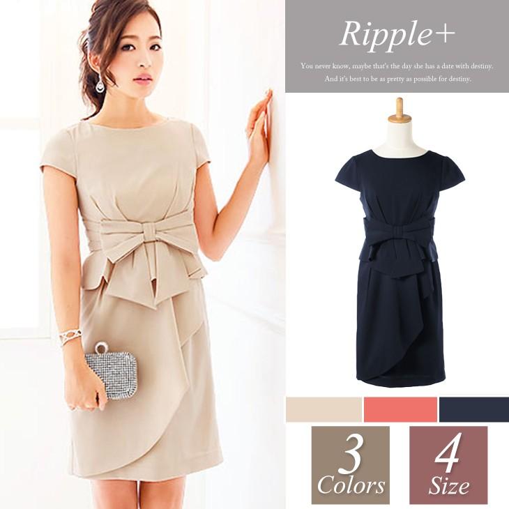 売上 日本 パーティードレス 結婚式 ワンピース ドレス 大きいサイズ 袖あり パーティドレス 謝恩会 披露宴 リボン 半袖 タイト 代 30代 40代 春 夏 秋 冬 日本製国産 Www Superavila Com