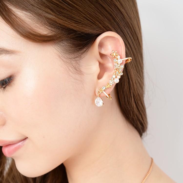 イヤリング イヤーカフ 2点セット 結婚式 パール ビジュー パーティー お呼ばれ アクセサリー レディース ゴージャス ビジュー シルバー ゴールド Rippleplus ヤフー店 通販 Yahoo ショッピング