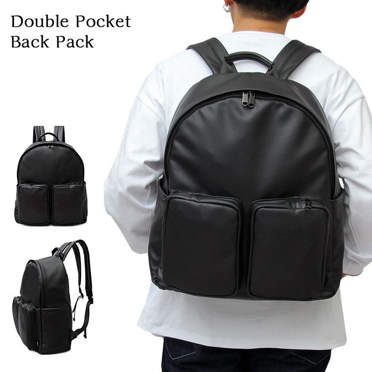 リュック レディース メンズ リュックサック バックパック 大きめ 大容量 バッグ レザー 合皮 おしゃれ 大人 撥水 通勤 通学 旅行 1泊 軽量 軽い ブラック 黒 Rgst 645 Rippleplus ヤフー店 通販 Yahoo ショッピング