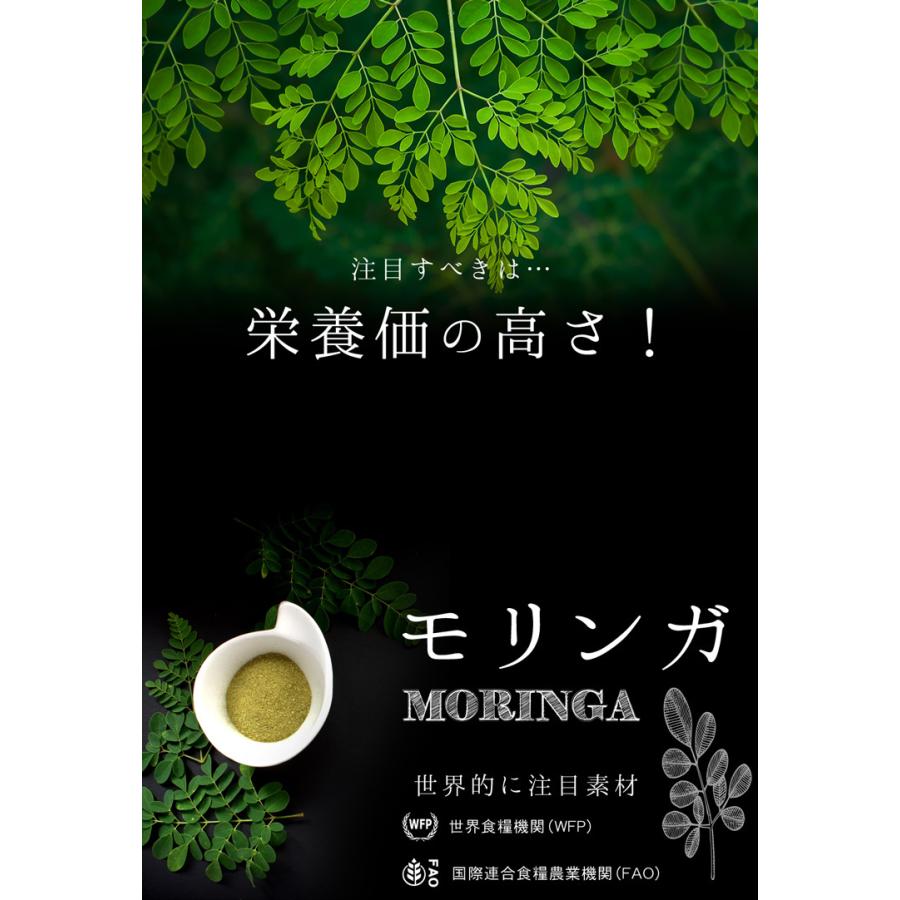 モリンガ 約3か月分×4袋 C-123-4 サプリメント 健康 美容 ビタミンC 鉄 ミネラル GABA 食物繊維 アミノ酸 ビタミンE｜ripusa｜02