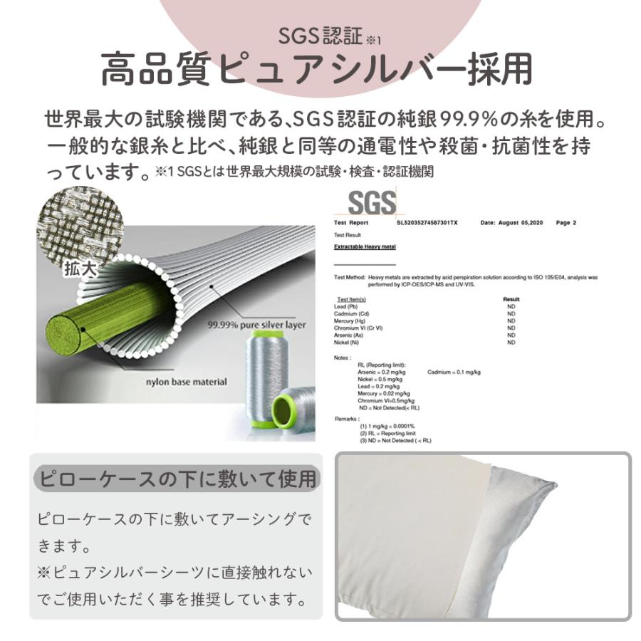Earthiness Pillowcases アーシネス ピローケース ピュアシルバー 70cm