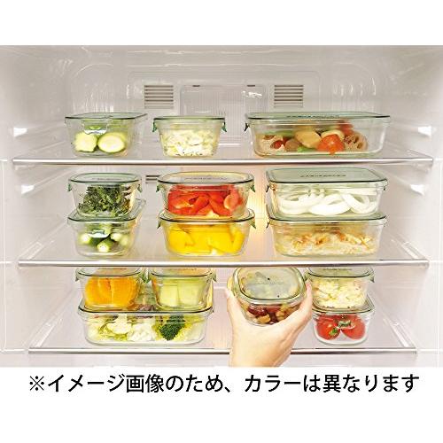 iwaki イワキ 耐熱ガラス 保存容器 ピンク 角型 S 450ml ごはん 1膳