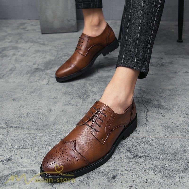 激安店舗 定番 メンズシューズ オフィス フォーマル 紳士靴 ウィングチップ ビジネスシューズ 革靴 メンズ シューズ 人気 カジュアル Pu 防滑ソール 歩きやすい おしゃれ ビジネスシューズ サイズ 42 26cm Www Mgahop Com Br