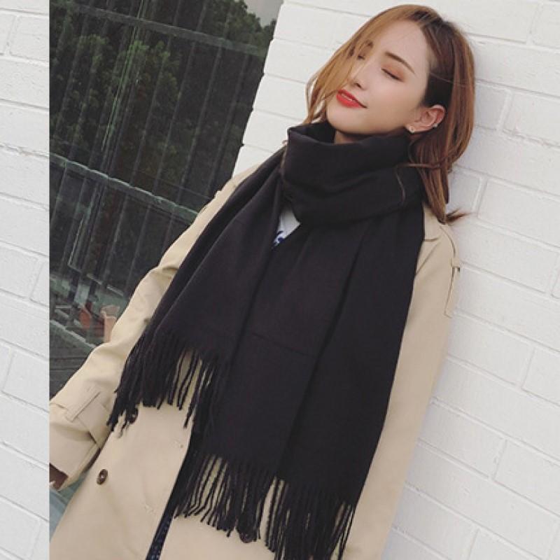 大判ストール 無地 カシミヤタッチ スカーフ 女性 レディース厚く
