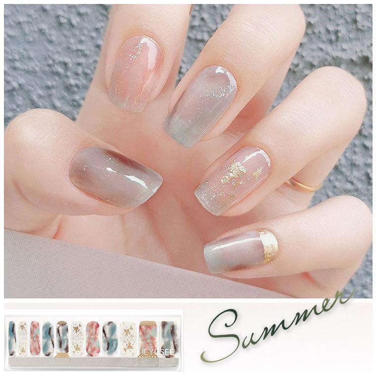 ネイルシール Heyusee N0041セルフネイル 貼るだけ 簡単 大理石 マーブル ぼかし シルバー ゴールド ラメ 箔 ニュアンス 縁どり 送料無料 2枚入り Nse01ma0041 Julius ジュリアス正規販売店 通販 Yahoo ショッピング