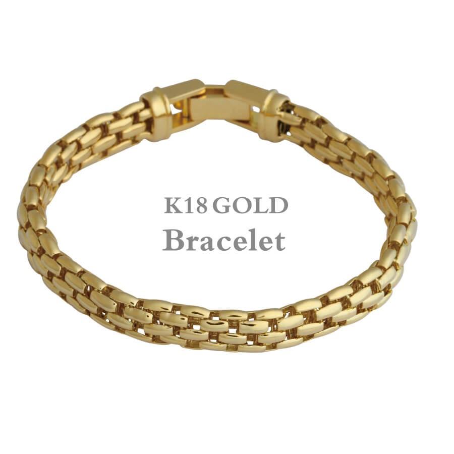 18金 K18 ブレスレット ゴールド チェーンブレス 太め 18k 18金 K18 ブレスレット ゴールド チェーンブレス 太め 18k