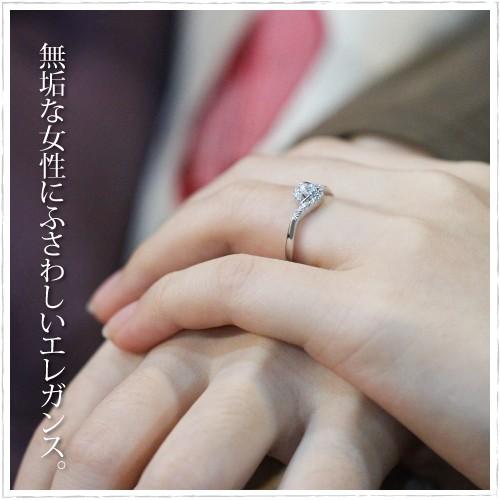 天然ダイヤモンドリング K14 14金 ホワイトゴールド ブライダルリング 