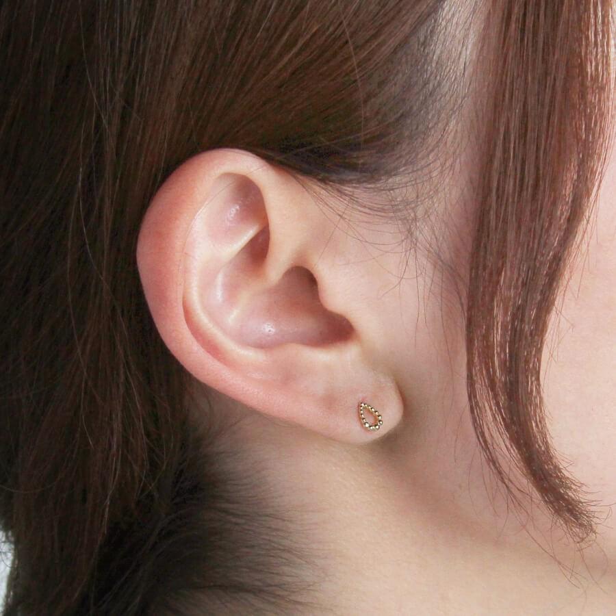 ピアス ゴールド pierce K10ゴールド ティアードロップ ドロップ 滴  レディス 女性用 10金 10K｜risacrystal｜08