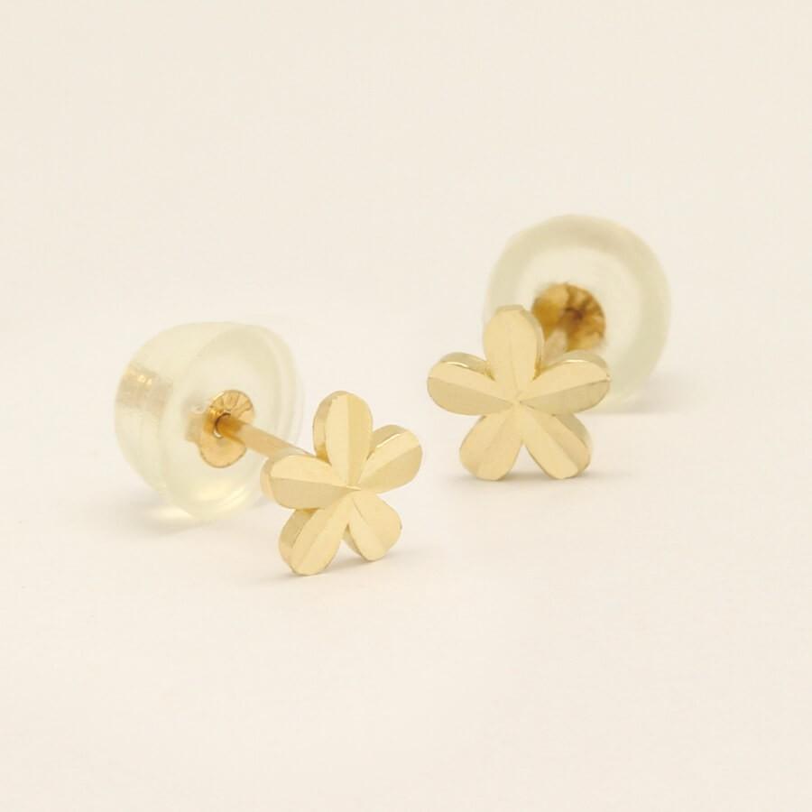 ピアス ゴールド pierce K10ゴールド カッティング フラワー 花