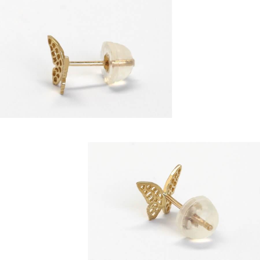 ピアス ゴールド pierce K10ゴールド 透かし バタフライ 蝶 butterfly