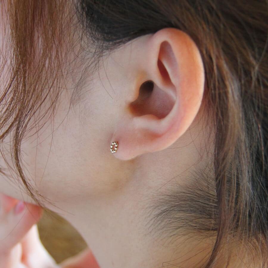 ピアス ゴールド pierce K10ゴールド ドーナツ サークル ポンデリング