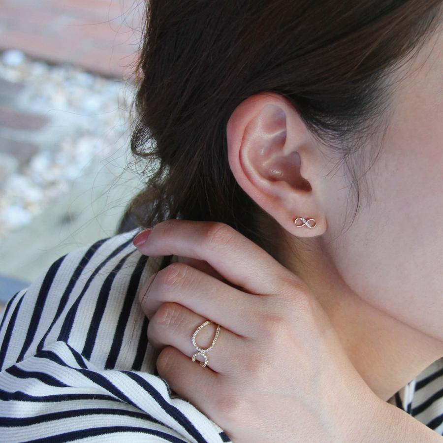 ピアス ゴールド pierce K10ゴールド 無限大 インフィニティ infinity 